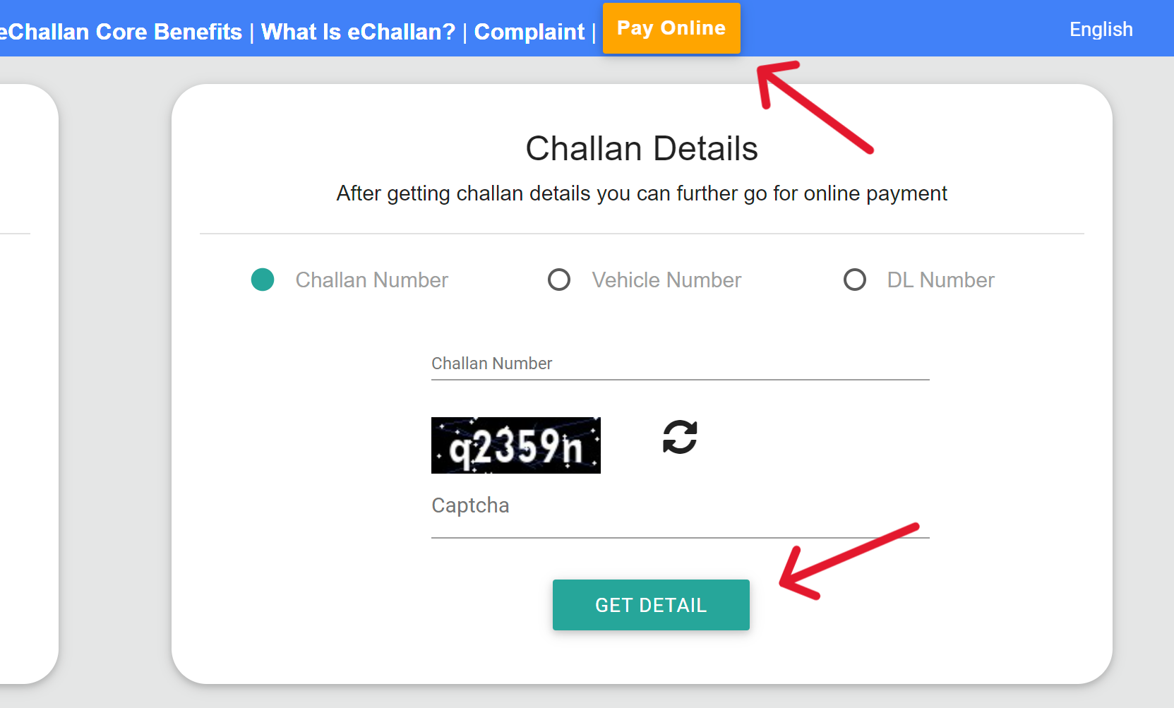 Check Challan Status